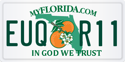 FL license plate EUQR11