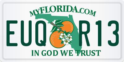 FL license plate EUQR13