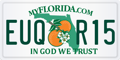 FL license plate EUQR15
