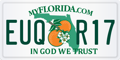 FL license plate EUQR17