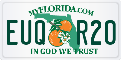 FL license plate EUQR20