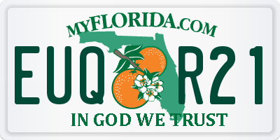 FL license plate EUQR21