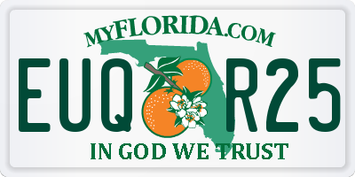 FL license plate EUQR25