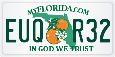 FL license plate EUQR32