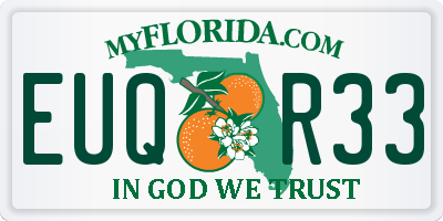 FL license plate EUQR33