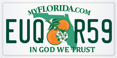 FL license plate EUQR59