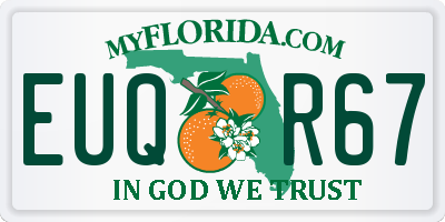 FL license plate EUQR67