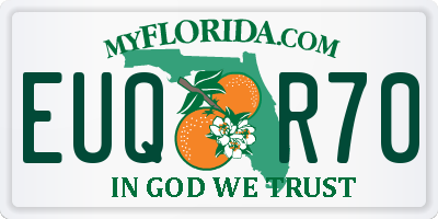 FL license plate EUQR70