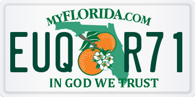 FL license plate EUQR71