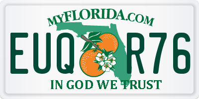 FL license plate EUQR76