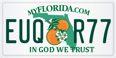 FL license plate EUQR77
