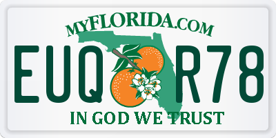 FL license plate EUQR78