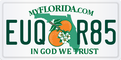 FL license plate EUQR85