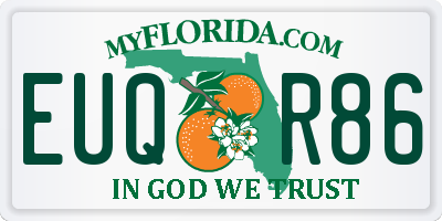 FL license plate EUQR86