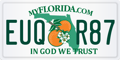 FL license plate EUQR87