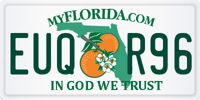 FL license plate EUQR96