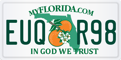 FL license plate EUQR98