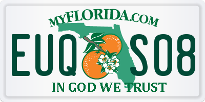 FL license plate EUQS08