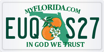 FL license plate EUQS27