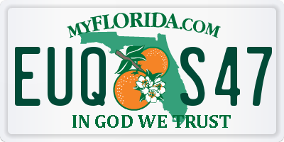 FL license plate EUQS47