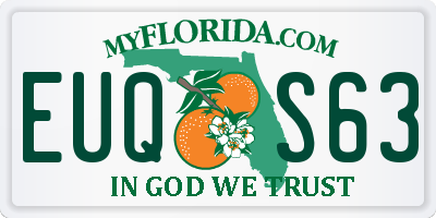 FL license plate EUQS63
