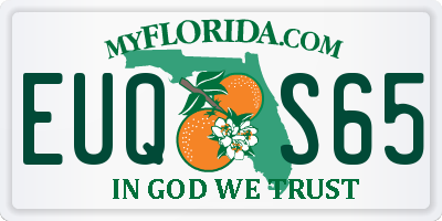 FL license plate EUQS65