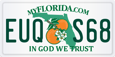 FL license plate EUQS68