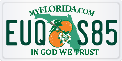 FL license plate EUQS85