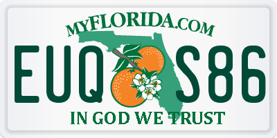 FL license plate EUQS86