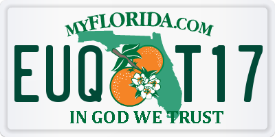 FL license plate EUQT17