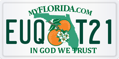 FL license plate EUQT21