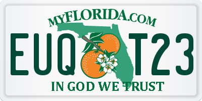 FL license plate EUQT23