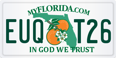 FL license plate EUQT26