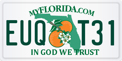 FL license plate EUQT31