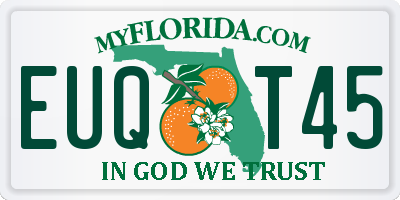 FL license plate EUQT45