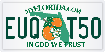 FL license plate EUQT50