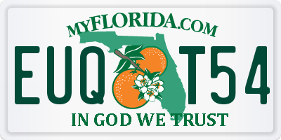 FL license plate EUQT54