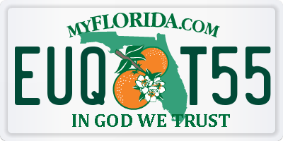 FL license plate EUQT55