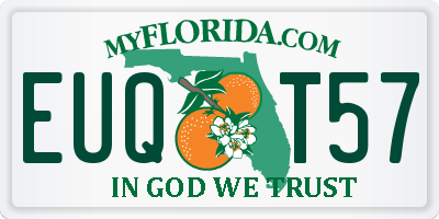 FL license plate EUQT57