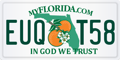 FL license plate EUQT58