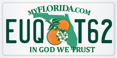 FL license plate EUQT62