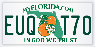 FL license plate EUQT70