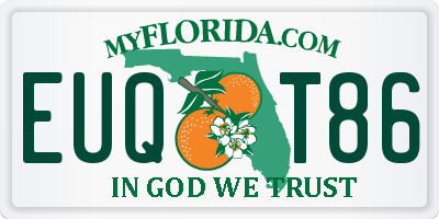 FL license plate EUQT86