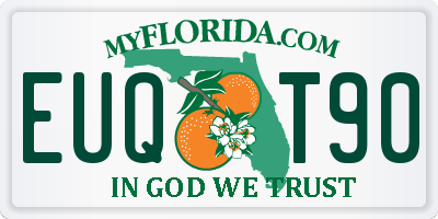FL license plate EUQT90