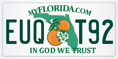 FL license plate EUQT92