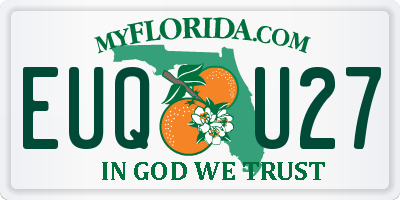 FL license plate EUQU27