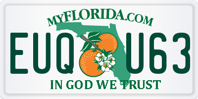 FL license plate EUQU63