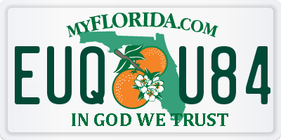 FL license plate EUQU84