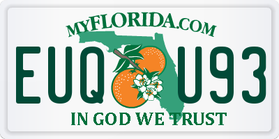 FL license plate EUQU93