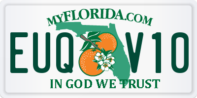FL license plate EUQV10